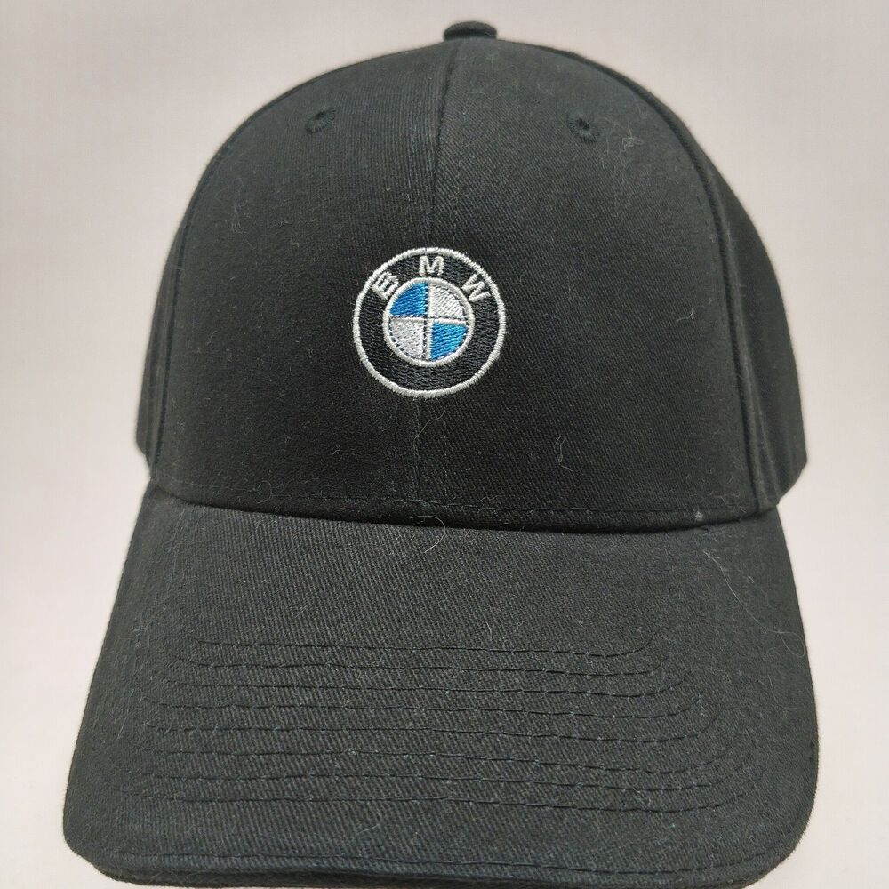 BMW Hat Cap Strap Back Black Cars Racing One Size Adjustable NWT
